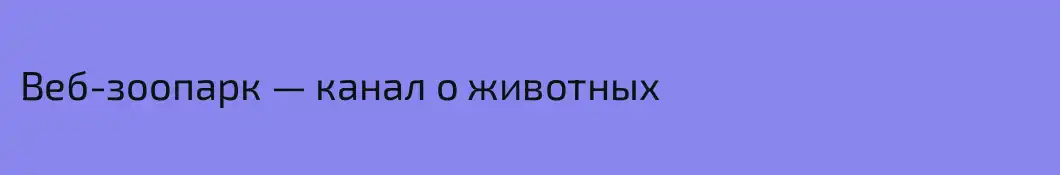 Веб-зоопарк — канал о животных